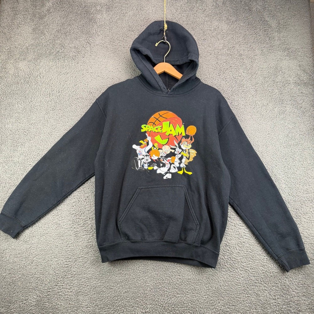 Space Jam Mens Looney Tunes Graphic Hoodie Black Medium Tune Squad 2016 Movie